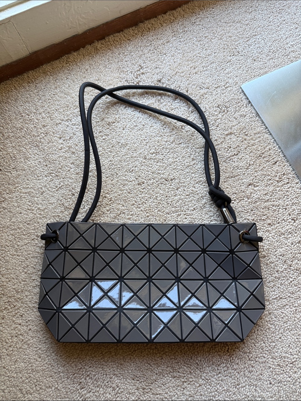 BAO BAO ISSEY MIYAKE Charcoal Geometric Shoulder Crossbody Bag